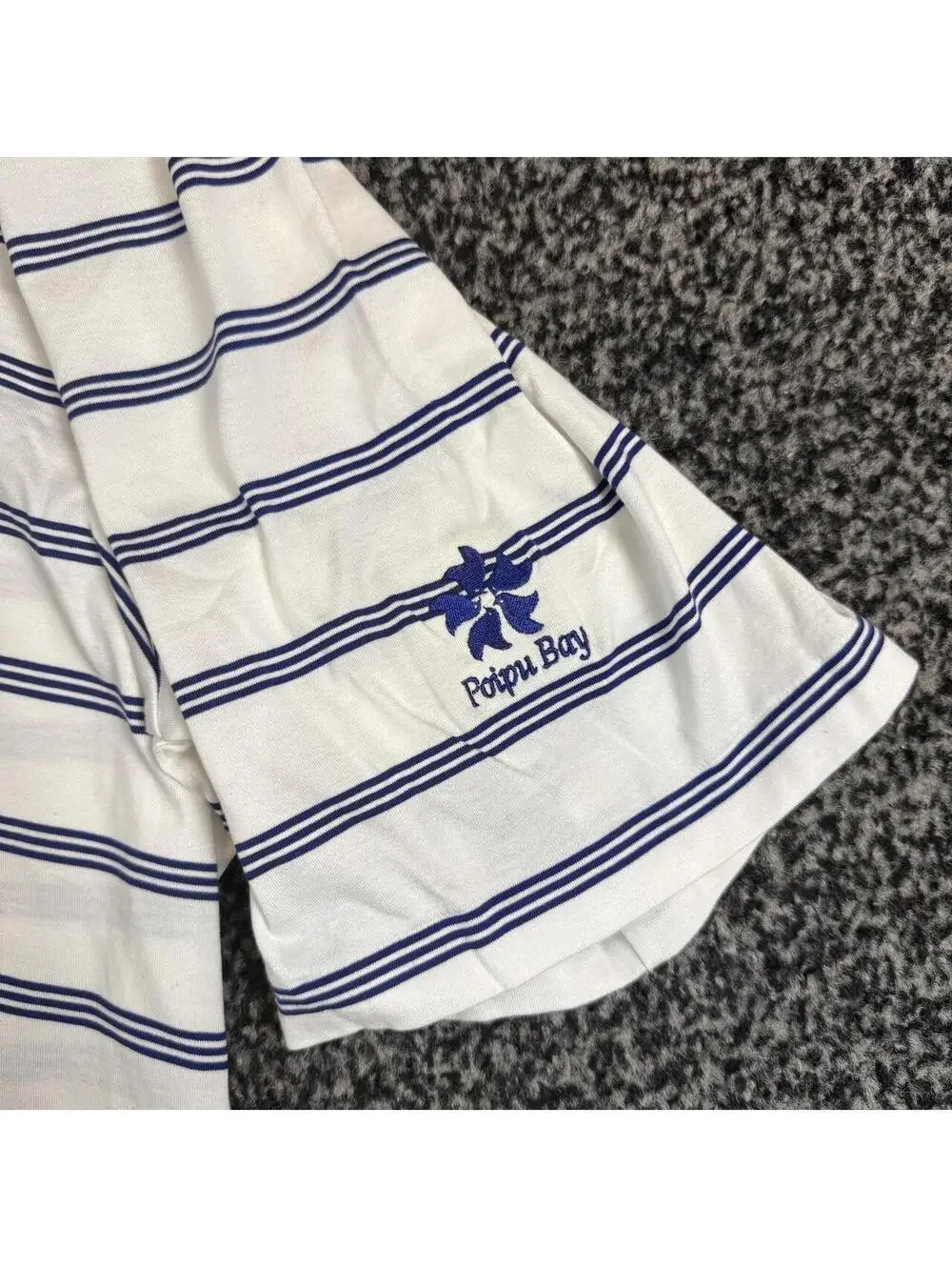 Polo Ralph Lauren Golf Polo Shirt Mens XL White Blue Horizontal Striped Cotton
